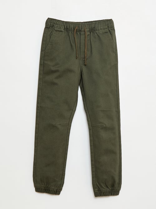 Pantalon élastiqué en coton - Kiabi Pantalon élastiqué en coton - Kiabi