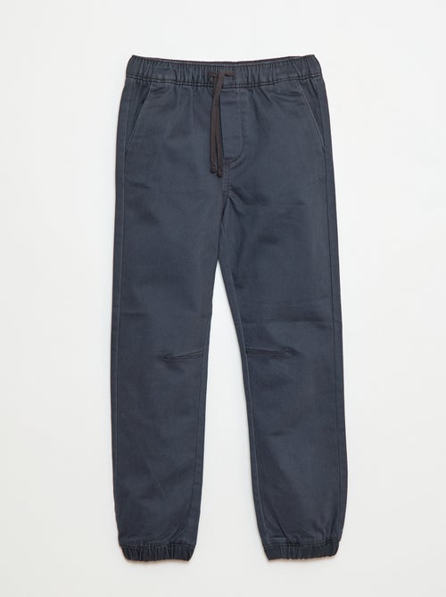 Pantalon élastiqué en coton - Kiabi