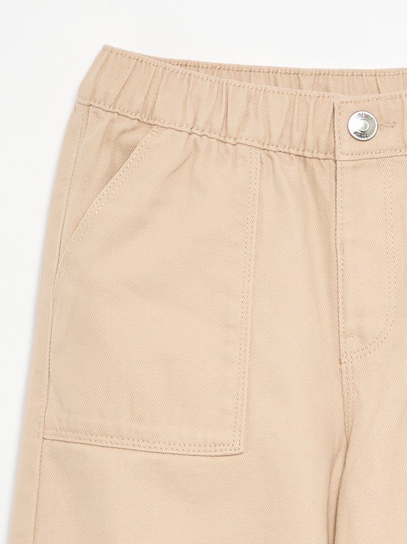 Pantalon en coton - coupe confortable Beige - Kiabi