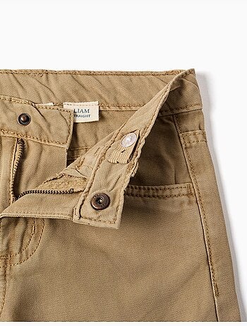 Pantalon en coton à coupe droite avec 5 poches