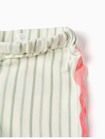 Pantalon en coton à rayures avec galon ric rac
