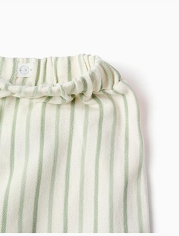 Pantalon en coton à rayures avec galon ric rac