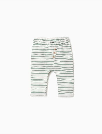 Pantalon en coton peigné à rayures