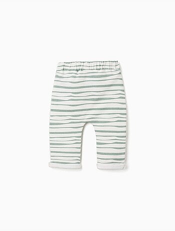 Pantalon en coton peigné à rayures