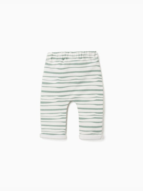 Pantalon en coton peigné à rayures - Kiabi