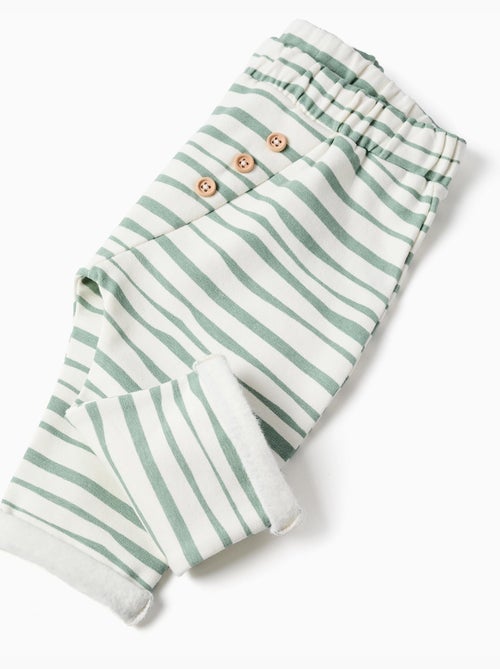 Pantalon en coton peigné à rayures - Kiabi