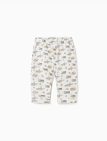 Pantalon en coton peigné avec motif maison et arbre