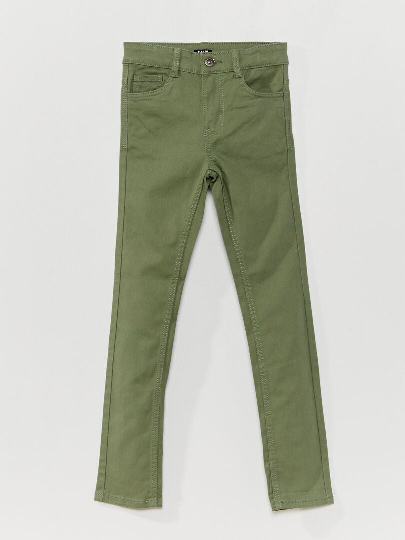 Pantalon en coton stretch - Coupe + ajustée Vert - Kiabi