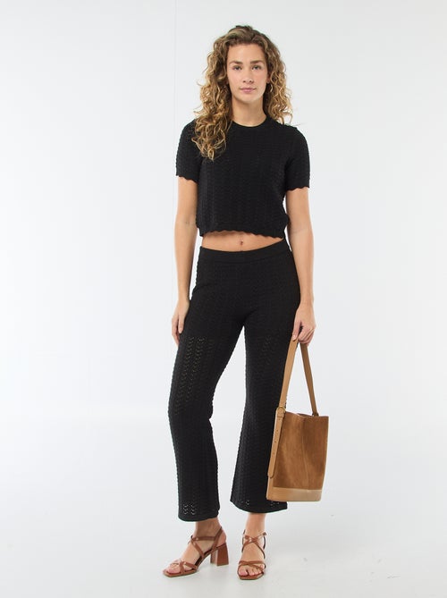 Pantalon en crochet flare - Kiabi