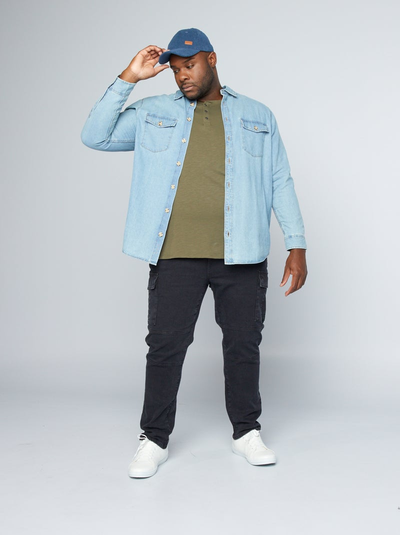 Pantalon en denim à 5 poches Noir - Kiabi