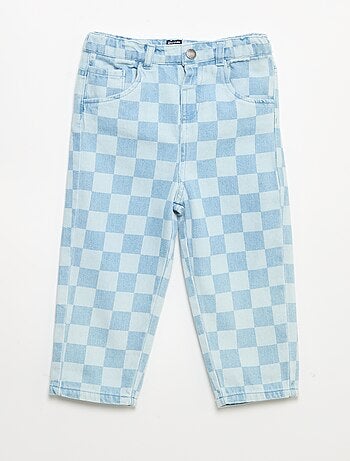 Pantalon en denim à carreaux