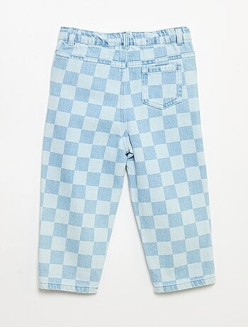 Pantalon en denim à carreaux