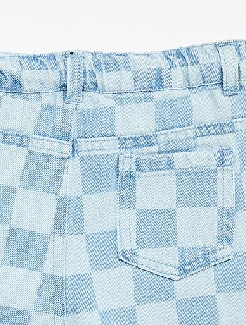 Pantalon en denim à carreaux