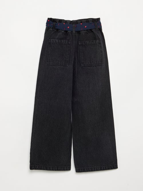 Pantalon en denim avec ceinture en tissu - Kiabi Pantalon en denim avec ceinture en tissu - Kiabi