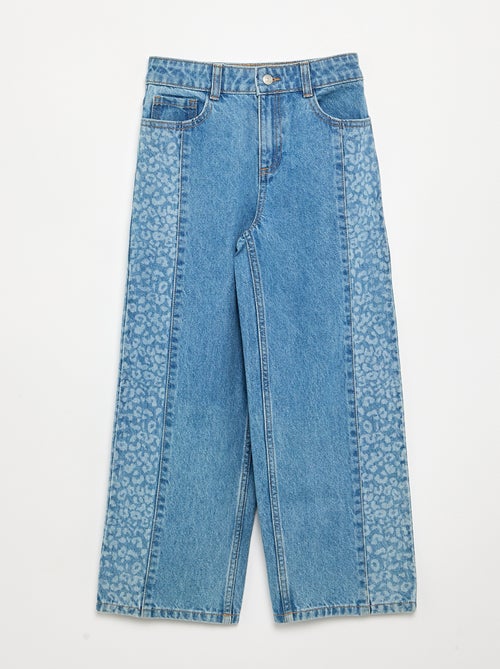 Pantalon en denim avec empiècements imprimés - Kiabi Pantalon en denim avec empiècements imprimés - Kiabi