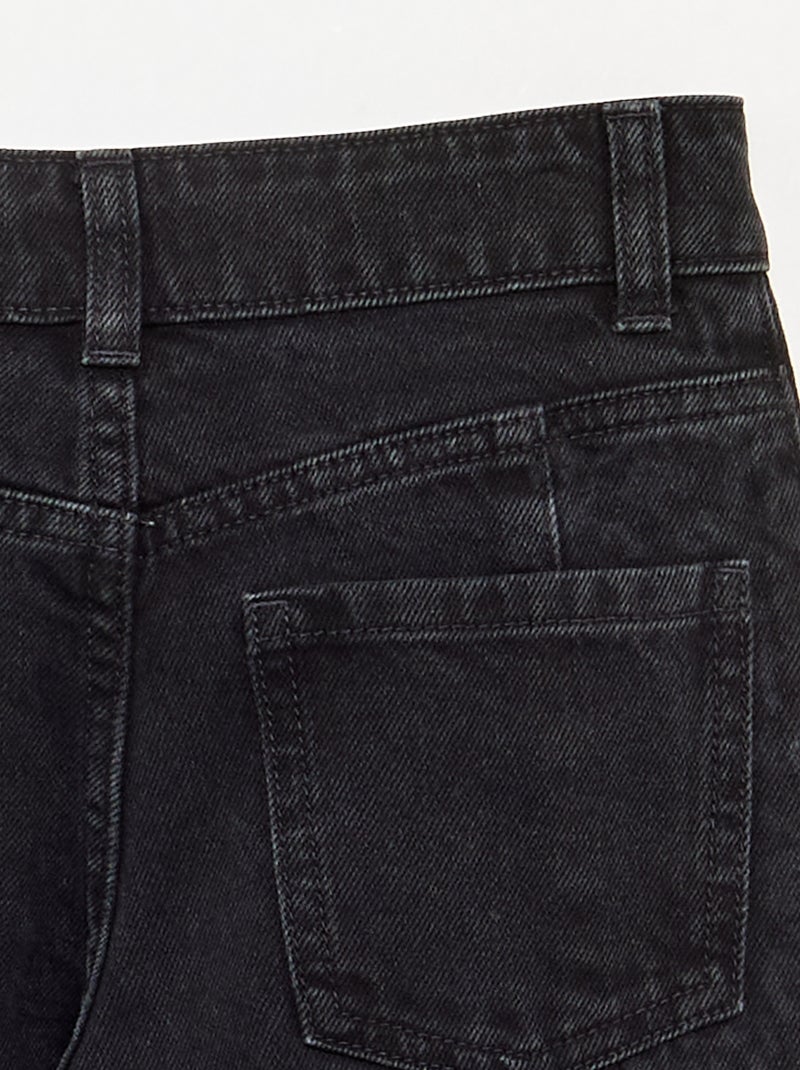 Pantalon en denim avec empiècements imprimés Noir - Kiabi