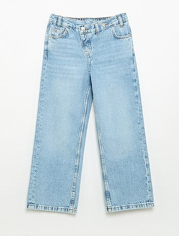 Pantalon en denim avec patte de boutonnage décalée