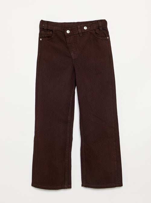 Pantalon en denim avec patte de boutonnage décalée - Kiabi