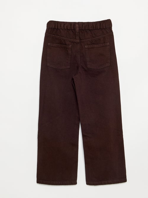 Pantalon en denim avec patte de boutonnage décalée - Kiabi