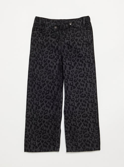 Pantalon en denim avec patte de boutonnage décalée - Kiabi Pantalon en denim avec patte de boutonnage décalée - Kiabi