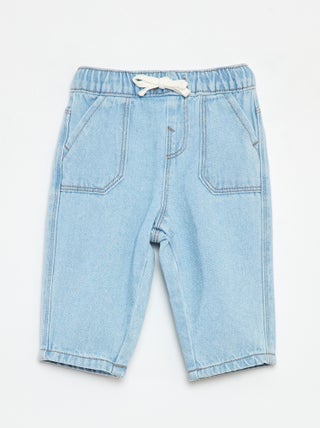 Pantalon en denim avec taille élastiquée