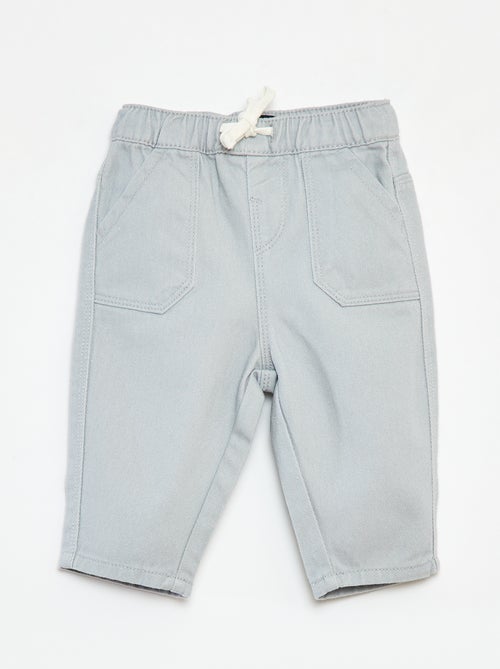 Pantalon en denim avec taille élastiquée - Kiabi