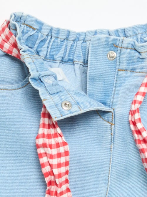 Pantalon en denim + ceinture à nouer - Kiabi