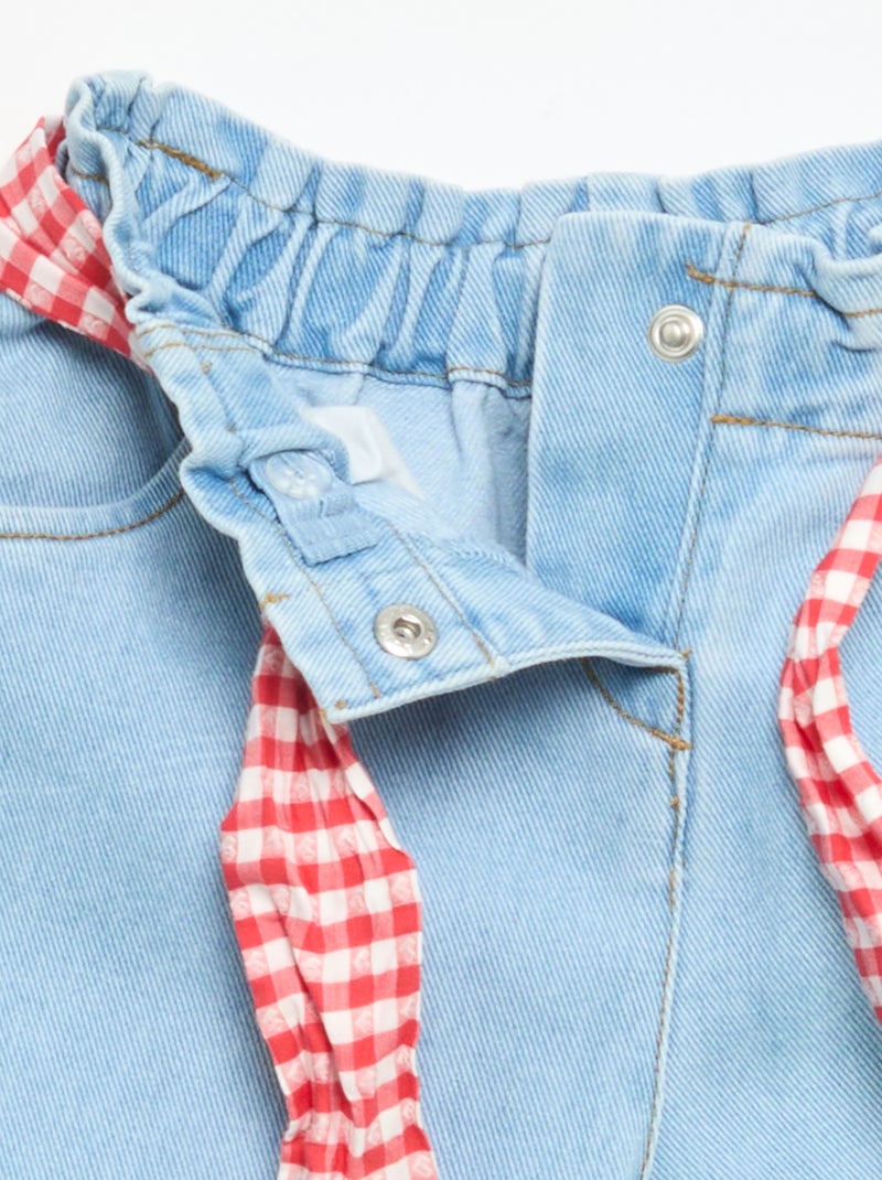 Pantalon en denim + ceinture à nouer Blanc - Kiabi