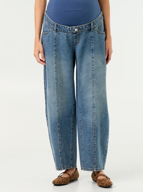 Pantalon en denim de maternité coupe barrel - Kiabi