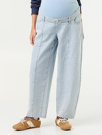 Pantalon en denim de maternité coupe barrel