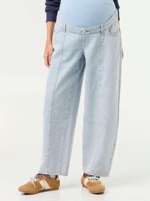 Pantalon en denim de maternité coupe barrel - Kiabi