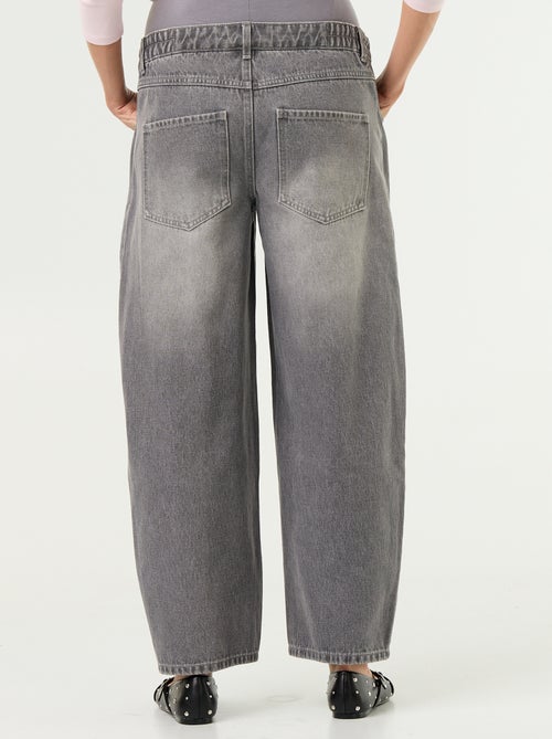 Pantalon en denim de maternité coupe barrel - Kiabi