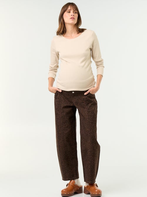 Pantalon en denim de maternité coupe barrel - Kiabi