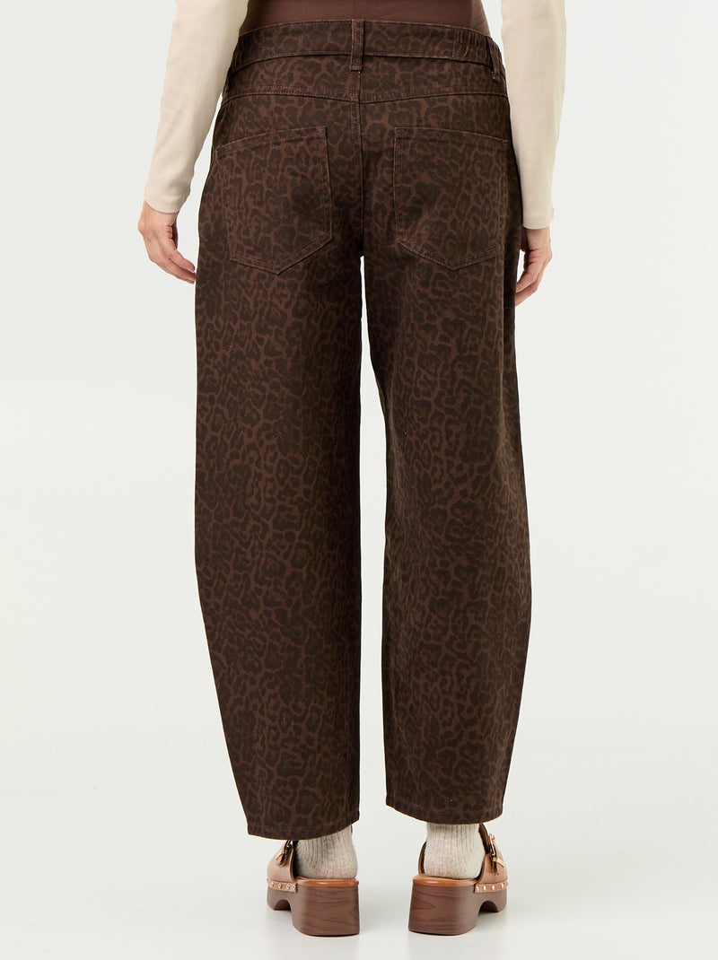 Pantalon en denim de maternité coupe barrel Marron - Kiabi