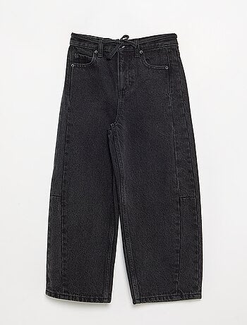 Pantalon en denim fit barrel avec ceinture