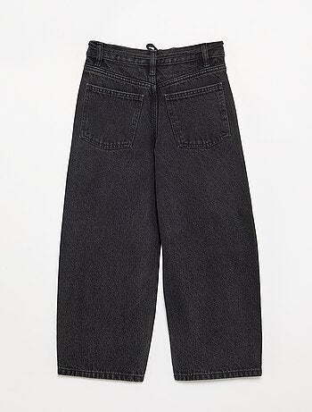 Pantalon en denim fit barrel avec ceinture