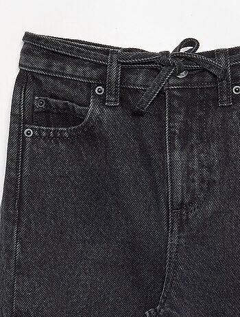 Pantalon en denim fit barrel avec ceinture
