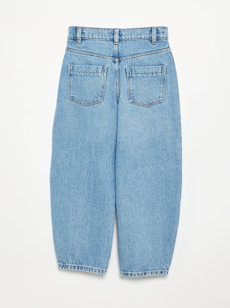 Pantalon en denim forme barrel Bleu - Kiabi