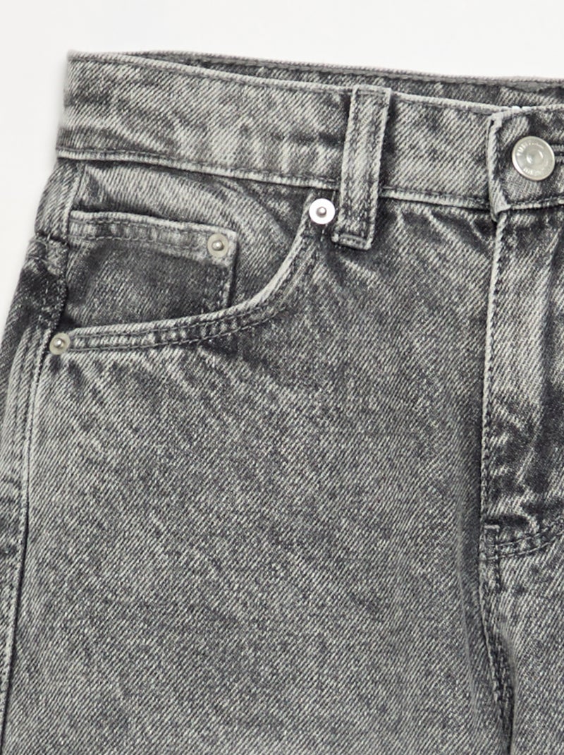 Pantalon en denim forme barrel Gris - Kiabi