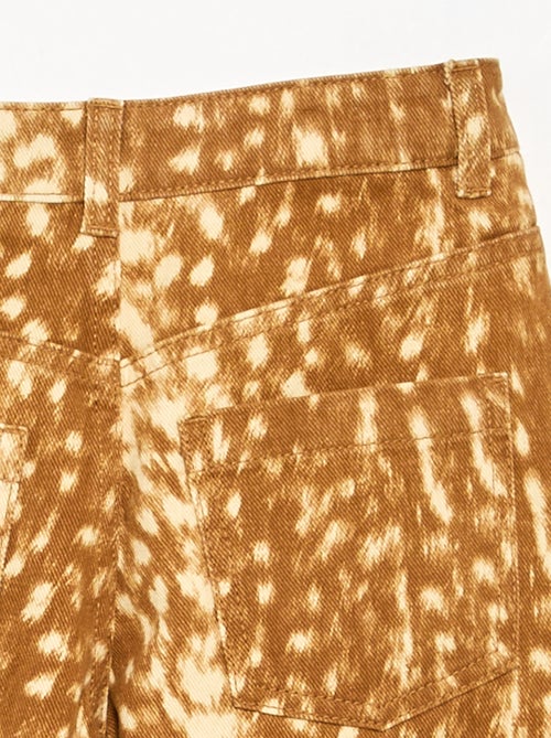 Pantalon en denim forme barrel imprimé 'faon' - Kiabi