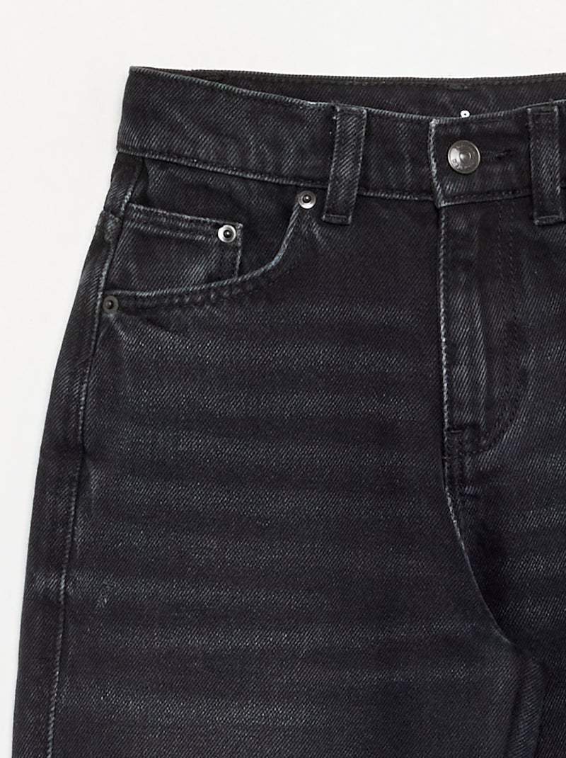 Pantalon en denim forme barrel Noir - Kiabi