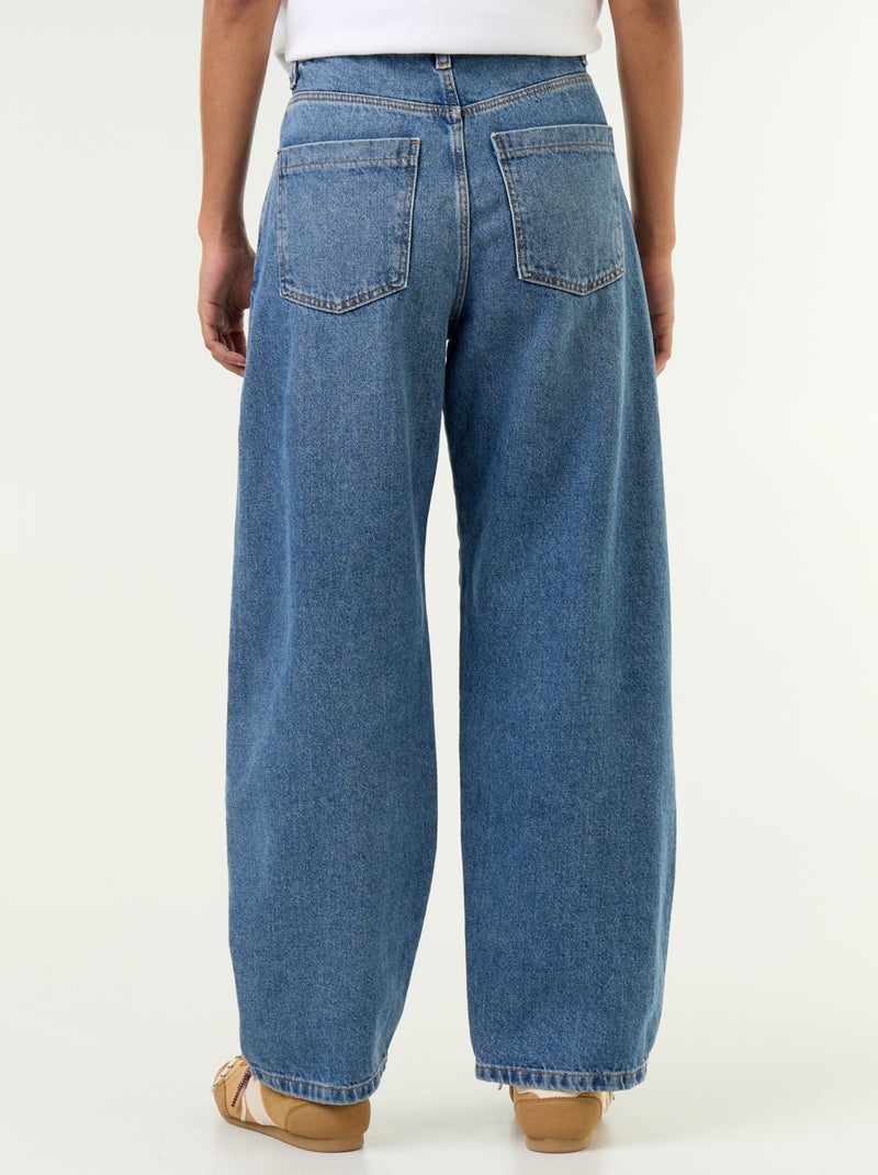 Pantalon en denim forme large barrel Bleu - Kiabi