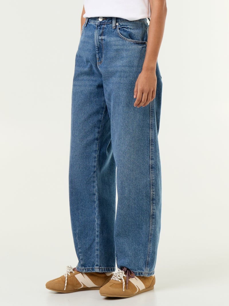Pantalon en denim forme large barrel Bleu - Kiabi