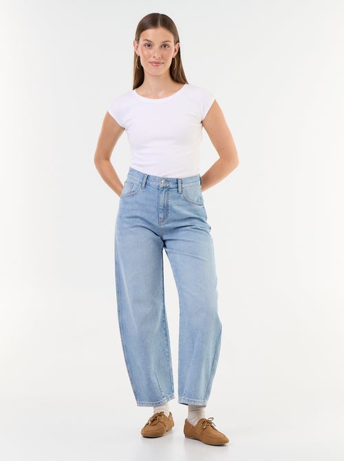 Pantalon en denim forme large barrel - Kiabi