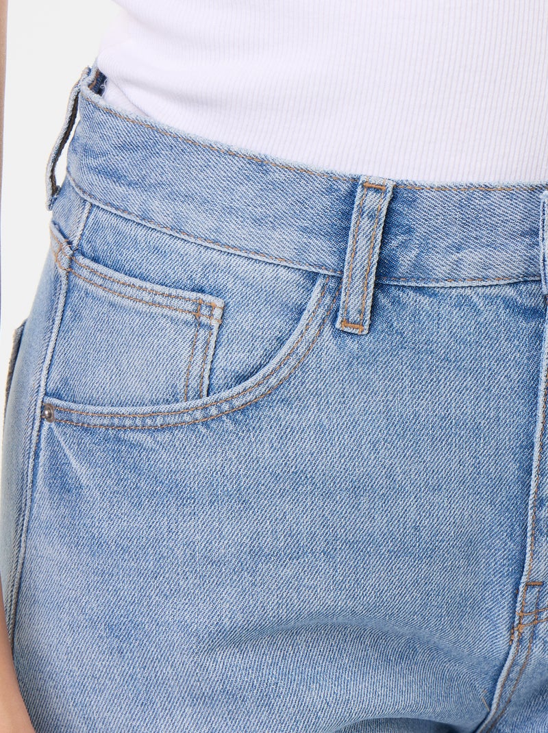 Pantalon en denim forme large barrel Bleu - Kiabi