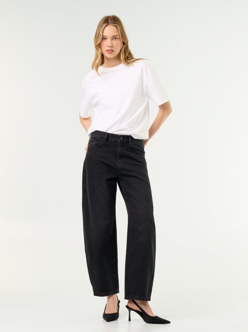 Pantalon en denim forme large barrel - Kiabi Pantalon en denim forme large barrel - Kiabi