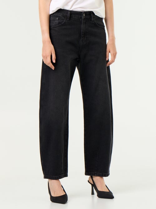 Pantalon en denim forme large barrel - Kiabi Pantalon en denim forme large barrel - Kiabi