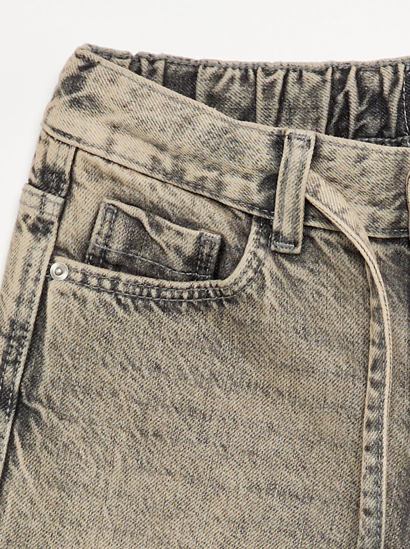 Pantalon en denim forme large Gris - Kiabi