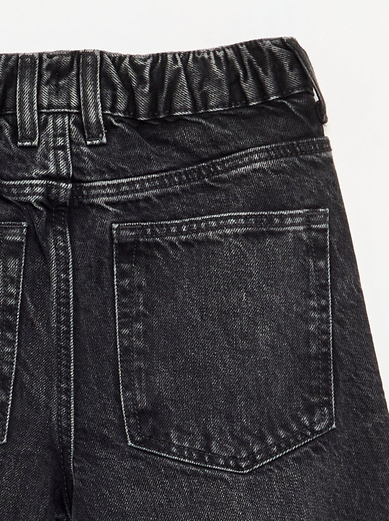 Pantalon en denim forme large Noir - Kiabi