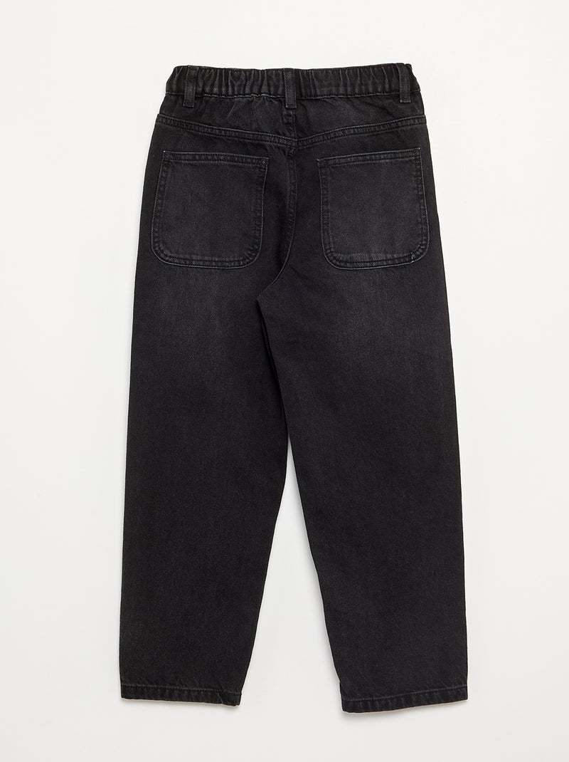 Pantalon en denim forme loose Noir - Kiabi